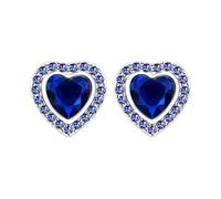 JunyiDIY Orecchini a Lobo Cuore Blu, Gioielli in Cristallo Zircone per Sorelle, Amiche, Giorno del Ringraziamento, Festa dell'Amicizia YA4135