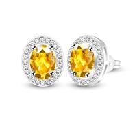 JunyiDIY Orecchini Con Cristallo Giallo Per Donna, Gioielli Con Grande Zirconia Cubica Per Amico Amica Del Cuore Sorella Amicizia E Saggezza Regalo YA5119