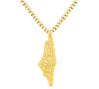 JunyiDIY Oro Mappa Palestina Araba Pendente Collana Acciaio Inossidabile Gioielli Islamici Per Uomo E Donna YA5136