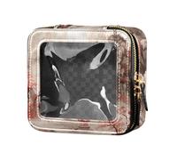 junzan Astuccio da toilette trasparente con inchiostro cinese e lavaggio con cerniera per volo, inchiostro cinese e sbiadito, 5.1 x 2.2 x 4.7 pollici, colorato, Inchiostro dalla Cina e sbiadito, 5.1 x