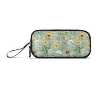 JUNZAN Astuccio per matite con fiori di viola del pensiero verde estetico astuccio portapenne per donne uomini scuola ufficio college forniture di cancelleria