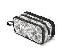 JUNZAN Astuccio portamatite estetico con farfalle viola del pensiero floreale astuccio portapenne per donne uomini scuola ufficio università forniture di cancelleria