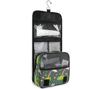 JUNZAN Beauty case da viaggio da appendere per donne e uomini, gatti con arcobaleni, chiodi di garofano, borsa cosmetica da viaggio con gancio, organizer per trucchi per la famiglia, grigio
