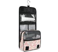 junzan Beauty case da viaggio Kawaii con volti di animali da appendere per donne e uomini, borsa cosmetica da viaggio con gancio, organizer per trucchi per famiglia, Volti di animali Kawaii, 18.5
