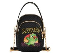 JUNZAN Borsa a tracolla leggera per le donne | Taglia unica, borsa a tracolla per palestra, casual, gite, divertente, con uccellino e dinosauro