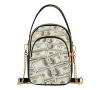 JUNZAN Borsa a tracolla leggera per le donne | Taglia unica piccola borsa da viaggio portatile Errands giornaliera & Incontri realistici cento dollari