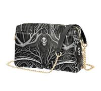 JUNZAN Borsa a tracolla molle delle donne del cuoio dell'unità di | Robusto cucito artigianato moda donna frizione spiaggia attività all'aperto teschio morte falce