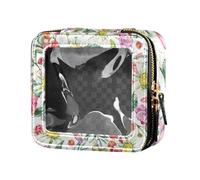 junzan Borsa da toilette trasparente con camomilla acquerello con mini contenitori per trucco da donna con cerniera, Camomilla Acquerello, 5.1 x 2.2 x 4.7 inches, Colorato