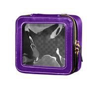 junzan Borsa da toilette trasparente indaco con cerniera borsa cosmetica con cerniera per viaggiare, indaco, 5.1 x 2.2 x 4.7 inches, Colorato