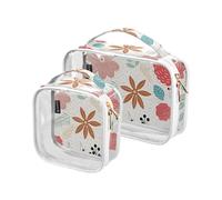 junzan Borse da toeletta trasparenti da viaggio con fiori primaverili Woodland Borse da viaggio di dimensioni quarto-size Tsa approvate borse trasparenti per il viaggio, Fiore Primavera Bosco, Pack of