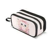 JUNZAN Grazioso astuccio per matite con gufo rosa, astuccio estetico, per donne e uomini, scuola, ufficio, università, articoli di cancelleria