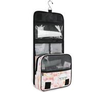 junzan Kawaii Cute Cats Hanging Toiletry Bag per donne e uomini borsa cosmetica da viaggio con gancio organizzatore trucco famiglia, Gatti carini Kawaii, 18.5"(Unfold) x 9" W x 4" H, Colorato