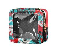 junzan Love Graffiti Beauty case trasparente per portafoglio in pelle borsa da toilette piccola borsa per cosmetici per portamonete da viaggio, graffiti d'amore, 5,1 x 2,2 x 4,7 pollici, colorata,