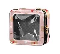 junzan Love Lettering Carino Trucco Borsa da Viaggio Trasparente Borsa da toilette Organizer per cosmetici per Viaggi, Letteratura d'amore, 5,1 x 2,2 x 4,7 pollici, colorata, Letteratura d'amore, 5.1