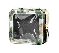 junzan Lucky Clover - Trousse trasparente per cosmetici, organizer portatile per viaggi, motivo: quadrifoglio portafortuna, 13 x 5,6 x 11,9 cm, colorato, Acquerello Lucky Clover, 5.1 x 2.2 x 4.7