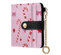 JUNZAN Mini organizer per carte da viaggio da donna | Durables Metal Hardware Attività all'aperto per gli amanti minimalisti Candy Canes & Archi