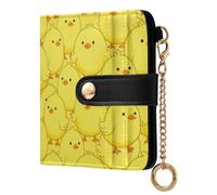 JUNZAN Mini organizer per carte da viaggio da donna | Leggero da trasportare in palestra e fitness per gli amanti minimalisti giallo pulcino bambino stile kawaii