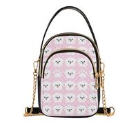 JUNZAN Mini portafoglio a tracolla portatile per gite quotidiane | Multi tasca con cerniera design borsa telefono palestra casual gita maltese cane faccia