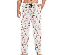 JUNZAN Pantaloni del pigiama di cotone degli gnomi di Natale per gli uomini grigio chiaro pantaloni del pigiama del salotto dei pantaloni del pigiama, Grigio chiaro, S
