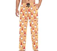 JUNZAN Pantaloni del pigiama di cotone degli gnomi di Natale per gli uomini verdi pantaloni del pigiama del salotto dei pantaloni del pigiama, Gnomi di Natale, XL