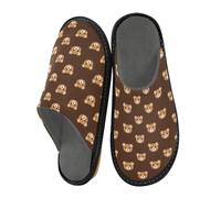JUNZAN Pantofole in memory foam con volti di orsetti carini per donne e uomini, pantofole per camera da letto e interni, Carino Orsi Facce, 4-5 Women/5-6 Men