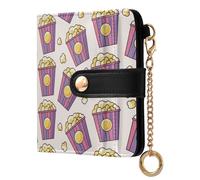 JUNZAN Popcorn Secchi Piccoli Portafogli Donna Sottile Portachiavi Portafoglio per Donne Bifold Porta Carte con Cerniera Tasca Monete Blocco RFID