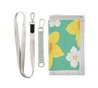 junzan Portafogli per bambini con fiori verdi per ragazze, con tasca portamonete, per bambini, con adesivo magico, età 5-7, 6-8, 9-12 anni, regali di compleanno, Fiore verde., 1 Size, Casual