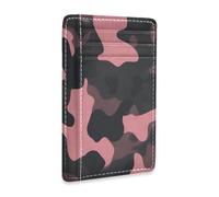 JUNZAN Portafogli sottili mimetici grigio scuro per uomo donna minimalista tasca frontale portafogli piccola custodia per carte di credito blocco RFID