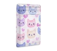 JUNZAN Portafoglio sottile porta carte per uomini donne carino gatti volti minimalisti tasca frontale portafogli piccola custodia per carte blocco RFID