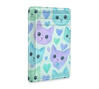 JUNZAN Portafoglio sottile porta carte per uomini donne carino gatto facce minimaliste tasca frontale portafogli piccola custodia per carte blocco RFID