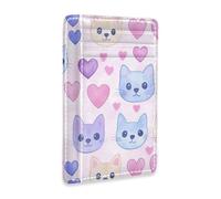 JUNZAN Portafoglio sottile porta carte per uomini donne carino gatto facce minimaliste tasca frontale portafogli piccola custodia per carte blocco RFID