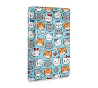 JUNZAN Portafoglio sottile porta carte per uomo donna gattini carino minimalista tasca frontale portafogli piccola porta carte blocco RFID azzurro