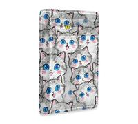 JUNZAN Portafoglio sottile porta carte per uomo donna gattini cartoni animati minimalista tasca frontale portafogli piccola custodia per carte di credito blocco RFID grigio