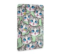 JUNZAN Portafoglio sottile porta carte per uomo donna gattini cartoni animati minimalista tasca frontale portafogli piccola custodia per carte di credito blocco RFID verde chiaro