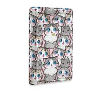 JUNZAN Portafoglio sottile porta carte per uomo donna gattini cartoni animati minimalista tasca frontale portafogli piccola custodia per carte di credito blocco RFID rosa chiaro