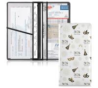 JUNZAN Portaoggetti per auto e assicurazione per il nuovo anno 2026, bianco, per documento di licenza