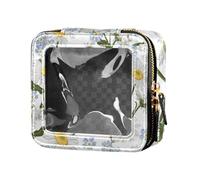 junzan Sacchetto di trucco trasparente camomilla fiore borsa cosmetica piccola borsa cosmetica borsa da viaggio fiore camomilla 5,1 x 2,2 x 4,7 pollici colorato, Fiore di camomilla, 5.1 x 2.2 x 4.7