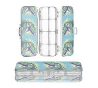 JUNZAN Scatola di plastica del fumetto T-rex per le matite contenitore della matita a doppio ponte per le forniture di cancelleria con coperchio