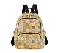 JUNZAN Zaino trapuntato alla moda con spallacci imbottiti, Griglia di piastrelle siciliane, Small, Stampa completa | Chiusure sicure con cerniera per fughe di fine settimana per ragazze adolescenti siciliane Tile Grid