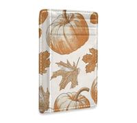 JUNZAN Zucca e foglie autunnali portafoglio sottile porta carte per uomo donna minimalista tasca frontale portafogli piccola custodia per carte blocco RFID