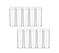 JunZheHub 10 Tubi Portamonete Rotondi con Tappo a Vite per La Conservazione delle Monete, 27 mm