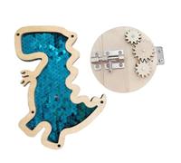 JunZheHub 2 Parti Del Busy Board Gioco di Attività Didattica Interattiva Ausili per L'insegnamento Abilità Motorie Parti Del Busy Board Sensoriale Bambine B, blu dinosauro, Taglia unica