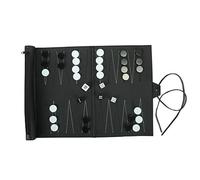 JunZheHub Classico Gioco da Tavolo Portatile per Famiglie in Pelle PU Arrotolabile da Torneo, Backgammon