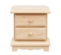 JunZheHub Comodino in Legno Non Finito in 1:12 Comodino Miniatura con Base Sagomata Durevole per Del da, Creatori di