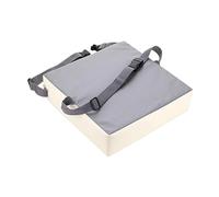 JunZheHub Cuscino per Seggiolino per Bambini, Cuscino Portatile per Sedia Da Pranzo, Nucleo in Spugna Spessa, Impermeabile, in Pelle PU, Antiscivolo, Cinghie Re, Bianco Grigio, Taglia unica bambino
