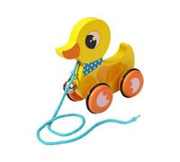 JunZheHub Giocattolo Interattivo in Legno a Forma di Animale da Spingere per Bambini, Anatra