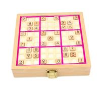JunZheHub Gioco da Tavolo Sudoku, Tavola da Gioco in Legno con Tessere Numerate, Giocattolo Educativo, Rompicapo per Bambini dai 14 Anni E Adulti, Rosa