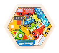 JunZheHub Gioco di Impilamento di Blocchi di Legno per Imparare Le Forme E La Classificazione, Educativo, Sviluppa Le capacità Motorie E Il Pensiero, Traffico
