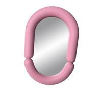 JunZheHub Irregular Makeup Mirror Specchio Trucco Irregolare Specchio Da Comodino Specchio Cosmetico Da Tavolo Stile Carino Materiale Pp Adatto per Trucco Decor, Forma ovale rosa