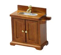 JunZheHub Lavabo in Miniatura per Casa delle Bambole in 1/16, Marrone